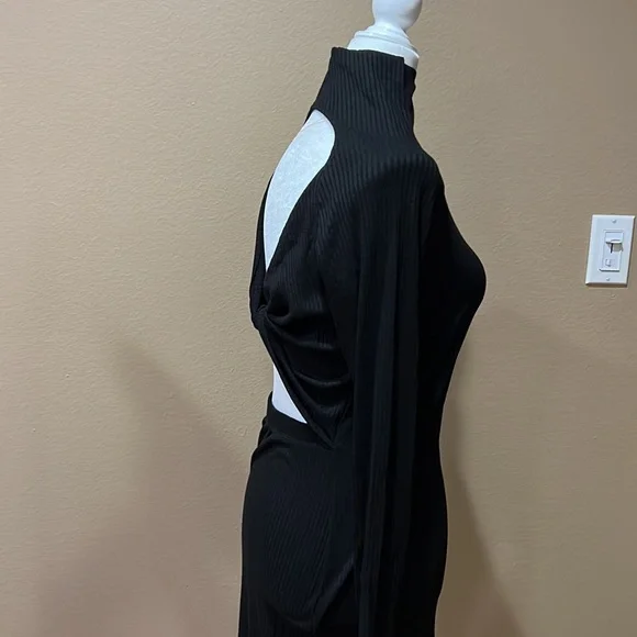 Enza Costa Twist Back long Sleeve Rib Dress - Picture 6 of 9